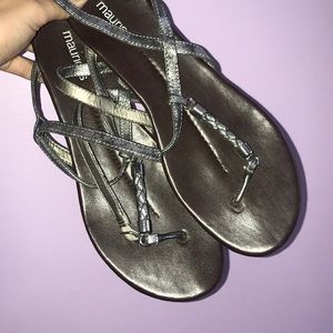 Silver Metallic Maurice’s Sandals